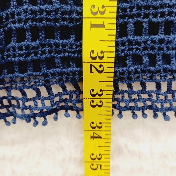 Tunic Top Size 3X Crochet Navy Unconventional Lace Lagenlook Luxury Old Money - Picture 8 of 14